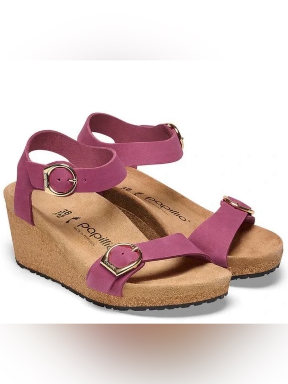 Birkenstock 💅🌴 Papillio Soley Ring Buckle Wedge Pink Ankle Strap 5.5 6 7 8 8.5 9